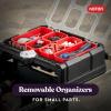 imageKeter Masterloader Resin Rolling Tool Box with Locking System and Removable Bins  Perfect Organization and Storage Chest for Power Drill Tape Measure and Screwdriver Set Black