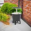 imageKeter Modern Cool Bar Outdoor Patio Furniture and Hot Tub Side Table with 75 Gallon Beer and Wine Cooler Dark GreyGrey