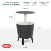 imageKeter Modern Cool Bar Outdoor Patio Furniture and Hot Tub Side Table with 75 Gallon Beer and Wine Cooler Dark GreyGrey