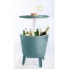 imageKeter Modern Cool Bar Outdoor Patio Furniture and Hot Tub Side Table with 75 Gallon Beer and Wine Cooler Dark GreyTeal