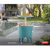 imageKeter Modern Cool Bar Outdoor Patio Furniture and Hot Tub Side Table with 75 Gallon Beer and Wine Cooler Dark GreyTeal
