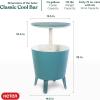 imageKeter Modern Cool Bar Outdoor Patio Furniture and Hot Tub Side Table with 75 Gallon Beer and Wine Cooler Dark GreyTeal