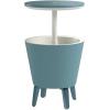 imageKeter Modern Cool Bar Outdoor Patio Furniture and Hot Tub Side Table with 75 Gallon Beer and Wine Cooler Dark GreyTeal