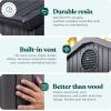 imageKeter Oakland 11 x 75 Ft Spacious Heavy Duty Storage Shed for Organizing Garden Accessories and Outdoor Tools with Double Doors High Ceiling Gray