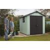 imageKeter Oakland 75x7 Foot Large Resin Outdoor Shed with Customizable Walls for Lawn Mower and Bike Storage 75 x 7 GreyGray