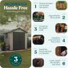 imageKeter Oakland 75x7 Foot Large Resin Outdoor Shed with Customizable Walls for Lawn Mower and Bike Storage 75 x 7 GreyGray