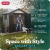 imageKeter Oakland 75x7 Foot Large Resin Outdoor Shed with Customizable Walls for Lawn Mower and Bike Storage 75 x 7 GreyGray