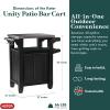 imageKeter Outdoor Grill Prep Table ampamp Serving Cart Stainless Steel Top Unity 40 Gal Brown  Portable Bar Table and Cooking Accessory for Pool Patio Lawn and Backyard
