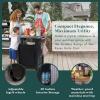 imageKeter Outdoor Grill Prep Table ampamp Serving Cart Stainless Steel Top Unity 40 Gal Brown  Portable Bar Table and Cooking Accessory for Pool Patio Lawn and Backyard