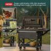 imageKeter Outdoor Rolling Patio Cooler and Insulated Beverage Cart 898 Quart Capacity with Fold Down Shelf for Glassware with Built in Bottle Opener