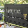 imageKeter Outdoor Rolling Patio Cooler and Insulated Beverage Cart 898 Quart Capacity with Fold Down Shelf for Glassware with Built in Bottle Opener