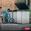 imageKeter Outdoor Storage Box ampamp Shed for House Patio ampamp Yard Elite Store 46 x 27 Ft Gray  Portable Utility Deck and Cabinet for Tools Equipment and Garbage