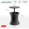 imageKeter Pacific Cool Bar Outdoor Patio Furniture and Hot Tub Side Table with 75 Gallon Beer and Wine Cooler Espresso BrownBrown