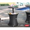 imageKeter Pacific Cool Bar Outdoor Patio Furniture and Hot Tub Side Table with 75 Gallon Beer and Wine Cooler Espresso BrownDark Grey