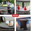 imageKeter Pacific Cool Bar Outdoor Patio Furniture and Hot Tub Side Table with 75 Gallon Beer and Wine Cooler Espresso BrownDark Grey