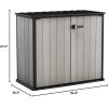 imageKeter Patio Store 46 x 40 ft Resin Outdoor Storage Shed with Paintable and Drillable Walls for CustomizationPerfect for Yard Tools and Pool Toys Grey