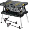 imageKeter Portable Folding Table Tool Storage Stand Workbench Sawhorse with 12quot Clamps