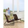 imageKeter Rio 3 Piece Resin Wicker Patio Furniture Set with Side Table and Outdoor Chairs for Front Porch and Backyard Decor Dark GreyBrown