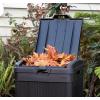 imageKeter Rockford Resin 38 Gallon Outdoor Kitchen Trash Can with Lid and Drip Tray for Easy CleaningPerfect for Patio Dining GreyBaltimore