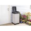 imageKeter Rockford Resin 38 Gallon Outdoor Kitchen Trash Can with Lid and Drip Tray for Easy CleaningPerfect for Patio Dining GreyRockford