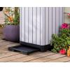 imageKeter Rockford Resin 38 Gallon Outdoor Kitchen Trash Can with Lid and Drip Tray for Easy CleaningPerfect for Patio Dining GreyRockford