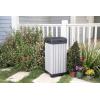imageKeter Rockford Resin 38 Gallon Outdoor Kitchen Trash Can with Lid and Drip Tray for Easy CleaningPerfect for Patio Dining GreyRockford