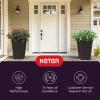 imageKeter Set of 2 Resin Modern Outdoor 22 Inch Tall Large Flower Pots Tapered Wood Look Planters for Outdoor Plants and Front Porch Decor Graphite
