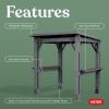 imageKeter Signature 8 x 65 FT Grill Gazebo Hardtop Durable Resin Outdoor BBQ Gazebo with Double Shelves Permanent Grill Pavilion for Patio Lawn Deck Backyard and Garden