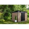 imageKeter Signature Collection 11x7 Ft AllWeather Storage Shed with Skylight Window Builtin Ventilation Customizable Walls ampamp Lockable Double Doors Ashwood