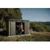 imageKeter Signature Collection 11x7 Ft AllWeather Storage Shed with Skylight Window Builtin Ventilation Customizable Walls ampamp Lockable Double Doors Walnut