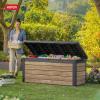 imageKeter Signature Collection 150 Gallon Resin Deck Box Organization and Storage Box for Patio Outdoor Cushions Throw Pillows Garden Tools and Pool Supplies AshwoodAshwood