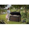 imageKeter Signature Collection 150 Gallon Resin Deck Box Organization and Storage Box for Patio Outdoor Cushions Throw Pillows Garden Tools and Pool Supplies AshwoodRosewood