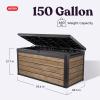 imageKeter Signature Collection 150 Gallon Resin Deck Box Organization and Storage Box for Patio Outdoor Cushions Throw Pillows Garden Tools and Pool Supplies AshwoodAshwood