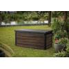imageKeter Signature Collection 150 Gallon Resin Deck Box Organization and Storage Box for Patio Outdoor Cushions Throw Pillows Garden Tools and Pool Supplies AshwoodRosewood