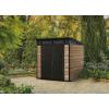 imageKeter Signature Collection 7x7 Ft AllWeather Storage Shed with Skylight Window Builtin Ventilation Customizable Walls ampamp Lockable Double Doors Ashwood