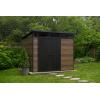 imageKeter Signature Collection 9x7 Ft AllWeather Storage Shed with Skylight Window Builtin Ventilation Customizable Walls ampamp Lockable Double Doors Walnut