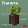 imageKeter Signature Conic 285 Inch Tall Round Large Wood Look Planter for Indoor or Outdoor Flower Pot Ideal for Patio Deck and Front Porch Decor RosewoodSquare