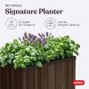 imageKeter Signature Conic 285 Inch Tall Round Large Wood Look Planter for Indoor or Outdoor Flower Pot Ideal for Patio Deck and Front Porch Decor RosewoodRectangle