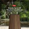 imageKeter Signature Conic 285 Inch Tall Round Large Wood Look Planter for Indoor or Outdoor Flower Pot Ideal for Patio Deck and Front Porch Decor RosewoodConic Tall