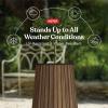 imageKeter Signature Conic 285 Inch Tall Round Large Wood Look Planter for Indoor or Outdoor Flower Pot Ideal for Patio Deck and Front Porch Decor RosewoodConic