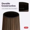 imageKeter Signature Conic 285 Inch Tall Round Large Wood Look Planter for Indoor or Outdoor Flower Pot Ideal for Patio Deck and Front Porch Decor RosewoodConic