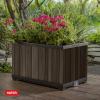 imageKeter Signature Conic 285 Inch Tall Round Large Wood Look Planter for Indoor or Outdoor Flower Pot Ideal for Patio Deck and Front Porch Decor RosewoodRectangle