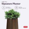 imageKeter Signature Conic 285 Inch Tall Round Large Wood Look Planter for Indoor or Outdoor Flower Pot Ideal for Patio Deck and Front Porch Decor RosewoodConic Tall