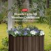 imageKeter Signature Conic 285 Inch Tall Round Large Wood Look Planter for Indoor or Outdoor Flower Pot Ideal for Patio Deck and Front Porch Decor RosewoodRectangle