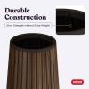 imageKeter Signature Conic 285 Inch Tall Round Large Wood Look Planter for Indoor or Outdoor Flower Pot Ideal for Patio Deck and Front Porch Decor RosewoodConic Tall
