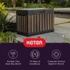 imageKeter Signature Everwood 30 Gallon Resin Outdoor Storage Box and Patio Furniture Side Table for Pool and Garden Accessories WalnutWalnut