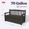 imageKeter Solana 70 Gallon Storage Bench Deck Box for Patio Storage Front Porch Decor and Outdoor Seating  Perfect to Store Garden Tools and Pool Floats GraphiteBrown