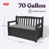 imageKeter Solana 70 Gallon Storage Bench Deck Box for Patio Storage Front Porch Decor and Outdoor Seating  Perfect to Store Garden Tools and Pool Floats GraphiteGraphite