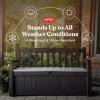 imageKeter Solana 70 Gallon Storage Bench Deck Box for Patio Storage Front Porch Decor and Outdoor Seating  Perfect to Store Garden Tools and Pool Floats GraphiteGraphite