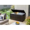 imageKeter Springwood 80 Gallon Resin Outdoor Storage Box for Patio Furniture Cushions Pool Toys and Garden Tools with Handles BrownBOX
